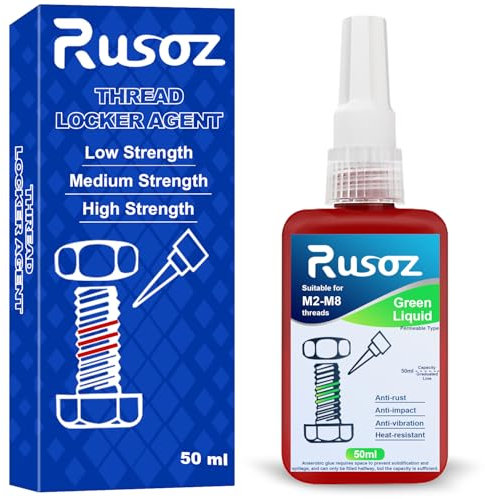 Rusoz Fijador Tornillos Media Resistencia 50ml Penetrating Roscas Adhesivo para Pegar Tornillos Metal Fijador de Roscas Alta Temperatura Fijador Roscas (Verde)