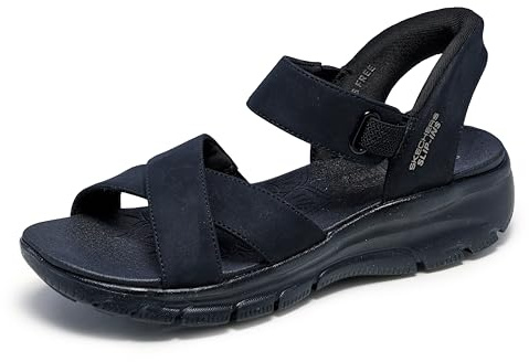 Skechers Femme Easy Going Somewhere Sunny Slip-In ENTRAINEUSE, Black Duraleather/Gore, 38 EU