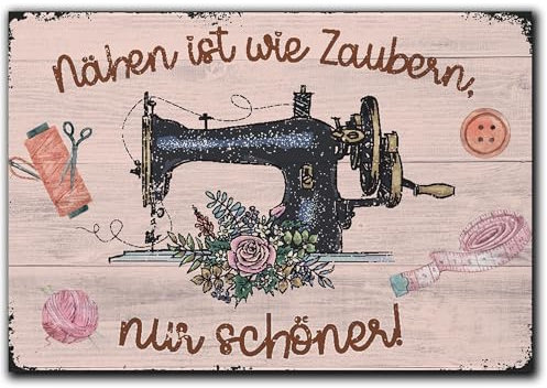 LANOLU Kühlschrankmagnete lustig- Nähen - Geschenk für Näh-Fans- lustige Magnete mit Sprüchen und witzigen Motiven 8x5,5cm