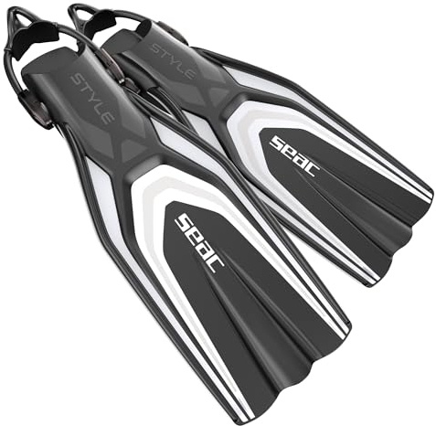 SEAC Style-S, Aletas Ultralivianas con Correa Elástica para Buceo