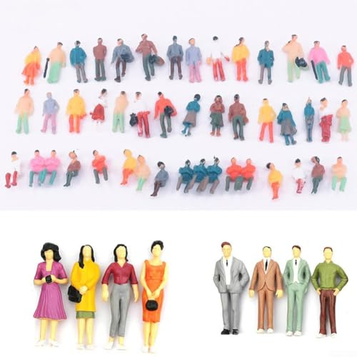 Besttoolifes 200 Pieces Mixed Scale Model Railway Figures Standing & Seated People For OO HO Gauge Scenery Landscape Train Layout Diorama Miniature Architecture