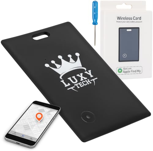 LUXI TECH SmartCard GPS Tracker Carte GPS avec suivi de l'application Bluetooth, utile Trou pour porte-clés, Compatible uniquement avec iOS App, Trouver des objets pour Bagages/Valise/Portefeuilles