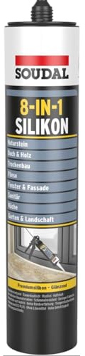Silicone Soudal 8 en 1 - Silicone de qualité supérieure - Solution tout-en-un (chêne clair)