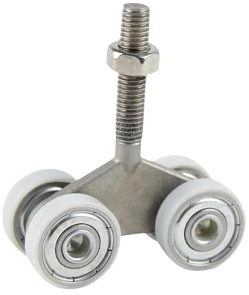perfk Roulette de Porte Coulissante, Galets pour Rail Porte Coulissante, Roue de Rail Coulissante Douche Montée sur Le Dessus, Poulie de Rail Suspendue Lourde pour Armoires, Fenêtres, Patio, Cuisine