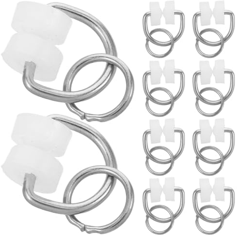 LIFKOME 50 Unidades Riel Cortina Rodillos con Gancho de Nylon y Metal Carriles Doble Rueda para Cortinas Silenciosas Caravanas y Ventanas Accesorios Deslizantes