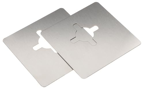 LOORGVEL Placa de Refuerzo para Pomos de Puertas Interiores de Acero Inoxidable, 2 Piezas Relleno para Agujeros, Compatible Puertas de Madera y Metal para Seguridad Residencial
