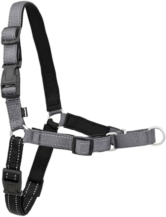 PetSafe Deluxe Easy Walk Harness - Trainer-Trusted Dog Chest Harness with Breathable Martingale Loop Design - Helps Stop Pulling with No Choking & Gagging - Small - Steel