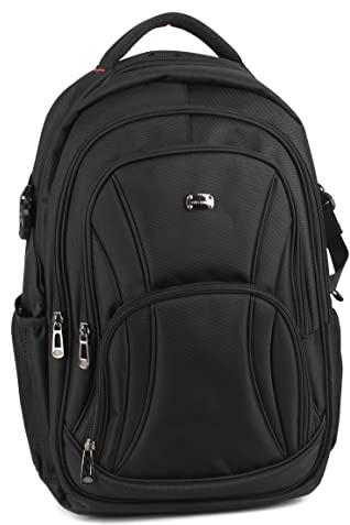 David Jones - Herr Stor Ryggsäck - Nylon Backpack - Klassisk Affärsväska Män - 17 Tum Bärbar Dator - Praktisk Skolaväska - Laptopväska Arbete Multifunktionell Kontor Mode Vardag Universitet - Svart
