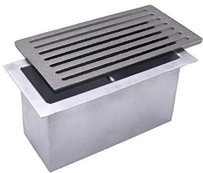 Griglia in ghisa cm 29,5x15x1 con cassetto raccogli cenere per camino