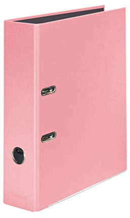Falken PastellColor-Ordner 8 cm breit (5er Pack) DIN A4 Pastell-Farbe Flamingo-Pink Ringordner Aktenordner Briefordner Büroordner Plastikordner Schlitzordner Motivordner