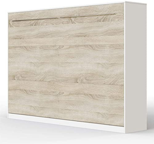 SMARTBett Estándar 140x200cm Horizontal Blanco/Sonoma Roble | Cama plegable, Cama plegable, Cama plegable, Cama plegable, Cama plegable