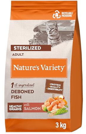Nature's Variety Healthy Grains Pienso para Gatos Esterilizados con Salmón Noruego - 3kg