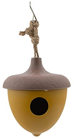 Point-Virgule nichoir en Fibre de Bambou Gland Ocre 16.4cm H 18.7cm