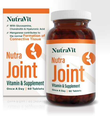 NUTRAJOINT - Joint Care Vitamin/Bone Vitamin | 60 Tablets | Contains Turmeric, Vitamin C & Manganese to Help Formation of Connective Tissue | Joint Mobility & Flexibility - by NutraVit