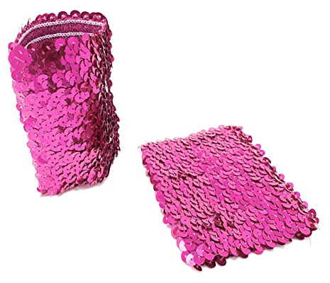 Mörkrosa par med paljetter i polyester för damarmband 16 x 10 cm