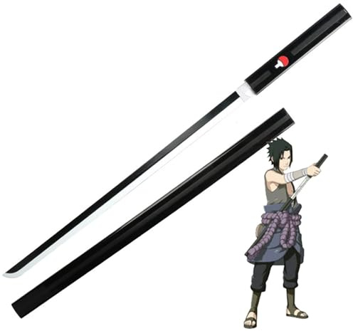 AMONT - Réplique Katana Japonais en Bambou - Sasuke Uchiha N en Bois - Série Naruto - 102 cm