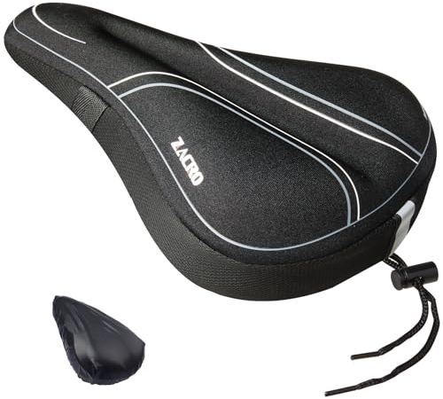 Zacro Sattelbezug Gelüberzug, gepolsterter Fahrradsitzbezug für Männer und Frauen, Upgrade Memory Foam Polsterung Fahrradsitzbezug Sattelbezüge für Peloton,Mountain Road Cycling Bike, 28cm x 18cm