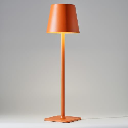 HAJINLU Lampada da tavolo senza fili, a batteria, ricaricabile, per tavolo da pranzo, decorazione per la casa, comodino, piccola luce notturna (arancione)