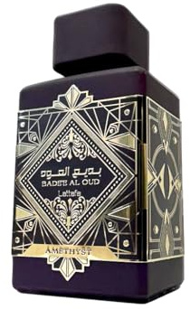 Lattafa Bade'e Al Oud Amethyst 100 ML, Fragancia Árabe Floral, Sello de Calidad Made in Dubai, Aroma de larga Duración