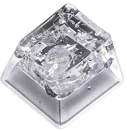 Kunstharz-Tastenkappen, OEM-Profil für mechanische Tastatur, transparente Silberfolie, für Tastenkappen, Gaming, personalisierte Tastatur, OEM-Profil, Keycap MX Keycap