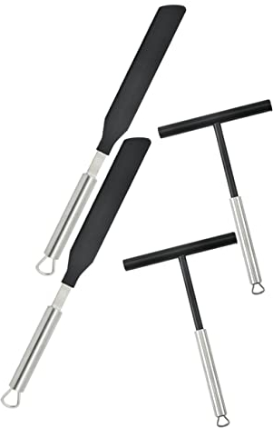 KICHOUSE 2ensembles Sets De Spatules Et Étaleurs à Crêpes Inoxydable Outils Pratiques Pour Pancakes Et Pâtisserie Confort Et Sécurité Assurés