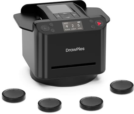 DrawPies Automatic Card shuffler and Dealer 2-in-1 Machine 2026, 1-12 Player, Rotatable 360°, Remote Card Calling, Ultra Quiet, Rechargeable, for Board Games and Poker, Casino Card, UNO, Five Crowns