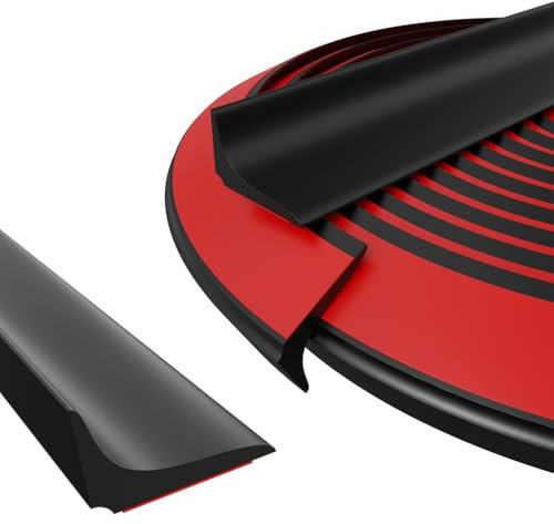 Silicone Shower Tray Sealing Strip, Wet Room Floor Barrier, Caulk Strip, Bathroom Floor Seal, Water Stopper for Bathtub, Countertop (Black)