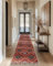 DEFYNEE Machine Washable Runner Rug, 60x240cm Non-Slip Short Pile Rug, Foldable, for Hallways Kitchens Bedrooms Offices, Red