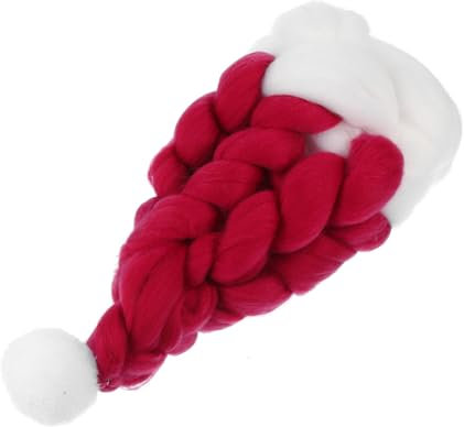 Alipis Christmas Woolen Yarn Bottle Cap Tree Topper Red Xmas Ornament Festival Hanging Decoration