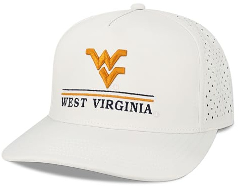 Legacy NCAA Officially Licensed Baseball Hat, West Virginia Mountaineers, Lightweight Cap for Men & Women, Cut Above Adjustable (Cut), White, One Size Fits Most, Snapback Closure