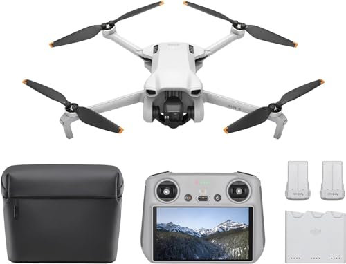 DJI Mini 3 Fly More Combo (DJI RC) mit Vielseitiges Zubehör – Leichte und faltbare Mini-Kameradrohne mit 4K HDR-Video, 38min Flugzeit, echten vertikalen Aufnahmen und intelligenten Funktionen, C0