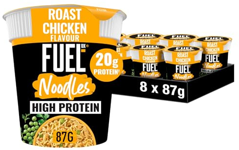 FUEL10K High Protein Roast Chicken Instant Noodles, 20g Protein (8-Pack)
