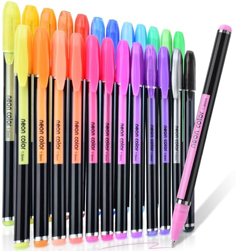 DUULEMANG 24 stycken gelpennor glitter gelpennor set, gelpennor set flerfärgade glitterpennor för vuxna målarböcker konsttillbehör skissa och hantverk