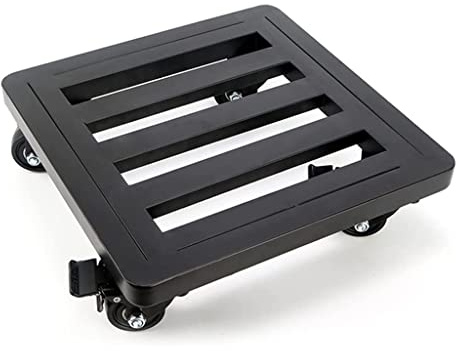 Chariot à Plantes Robuste en Fer avec roulettes, Grand Chariot carré pour jardinière Facile à déplacer, Plateau de déplacement pour Pots de Fleurs de Jardin, Chariot de Base Noir de 40 cm