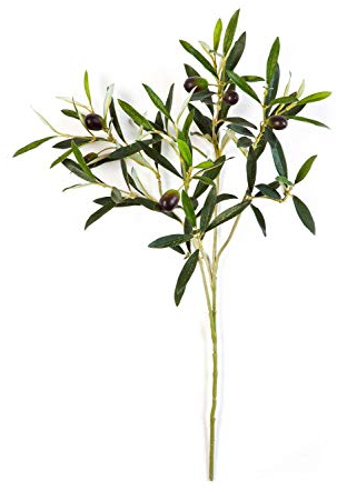 artplants.de Rama de Olivo Artificial con 105 Hojas, 6 Olivas, Verde, 50cm - Rama Decorativa - Ramificación de plástico