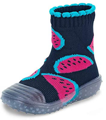 Sterntaler Baby - Mädchen Adventure Melonen Hausschuh Socken, Marine, 19-20 EU