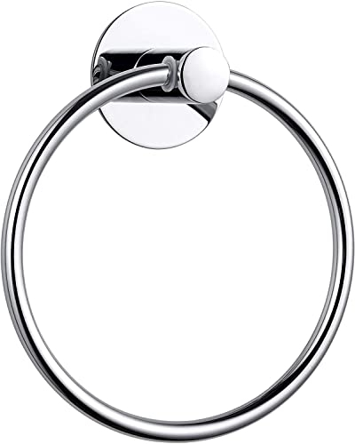 Handtuchring, Badezimmer-Zubehör, Rund Bad Badetuchhalter Halterung, Wandmontage, Edelstahl Handtuchhalter für Badezimmer und Küche(Silber)