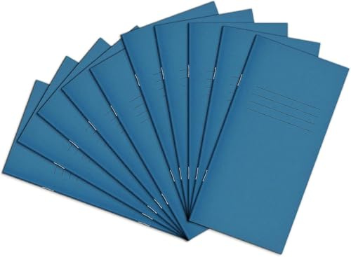 Rhino 8 x 4 Exercise Books, 32-Page / 8mm Lined Paper Notebook, 100-Pack, Writing Book, Office & School Stationery Supplies, Light Blue