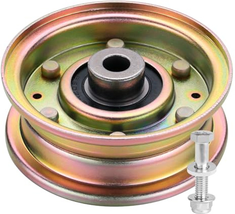Replacement 756-04224 Idler Pulley- 756-0981 756-0981A 756-0981B Flat Idler Pulley Compatible with Cub Cad et LT1042 LTX1040 LT2000, Troy-Bilt, MTD Lawn Mower, Snow Blower, 1 Pack