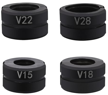 Mâchoire à sertir V15 ~ V28 - Profil V pour 15 mm, 18 mm, 22 mm, m, 28 mm - Insert de mâchoire à sertir adapté pour le pressage de tuyaux en cuivre utilisés dans les domaines de l'électricité, noir