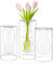 ZENS Unique Clear Small Flower Vase Set of 3, Modern Floating Decorative Vase, Double Hollow Cool Glass Vases, Hand Blown Bud Vase for Home Small Bouquet, Wedding Centerpieces