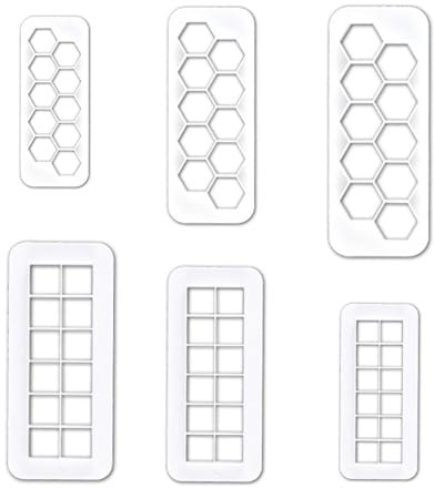 6PCS Square Cookie Cutter Set, Geometric Multi-Cutter for Baking, Square Fondant Cutter, Cookie Cutter, Cutters, Includes 2 Size Biscuit Cutters for Cake Decorating Fondant