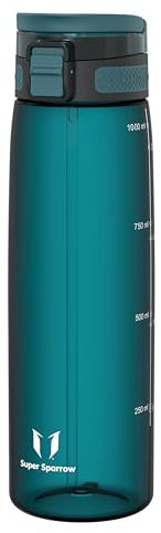 Super Sparrow Gourde avec Paille - 1L - TouchSip Bouteille d'eau - Tritan sans BPA - Idéale pour Le Sport, l’École et Les Activités en Plein Air