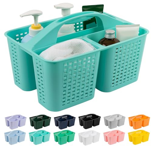 Tiawudi Portable Shower Caddy, Caddy Organizer with Handle, Plastic Shower Basket Hold Soap, Shampoo, Hair Supplies and Beauty Products, Cleaning Supplies Organizer for Home, Dorm, Shelf and Cabinet