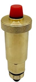PlumbEZ Slimline Automatic Air Vent 1/2 Inch BSP with Shut-Off Check Valve – Compact Brass Self-Bleeding Float Valve for Radiators, Boilers & Central Heating System Air Removal