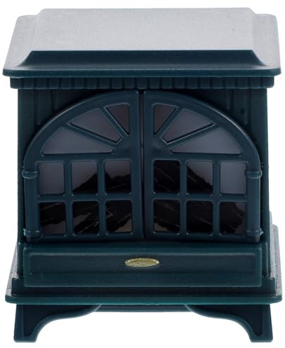 FUNOMOCYA Mini Cheminée Lumineuse Verte pour Maison de Poupée, Modèle Miniature en Plastique, Décoration Réaliste D’Accessoires pour Meubles, pour Maquette et Collection Décorative