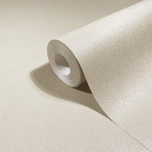marburg Carta da parati autoadesiva beige, tinta unita, motivo strutturale, per pareti e mobili, 6,00 x 0,53 m