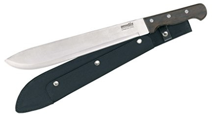 AUSONIA Machete con lama da 36 Cm, manico in legno e con fodero in nylon appendibile alla cintura