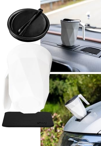 silwy® Tasse en plastique TO-GO, nano gel pads métalliques BLACK inclus