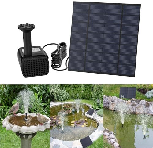 YRHome 1,8W Solar Springbrunnen Platz Solarpumpen Update Teichpumpe Garten Wasserpumpe Schwimmender Solar Panel Brunnen Fontäne Pumpe für Vogelbad, Garten, Fisch-Behälter, Pool, Kleiner teich